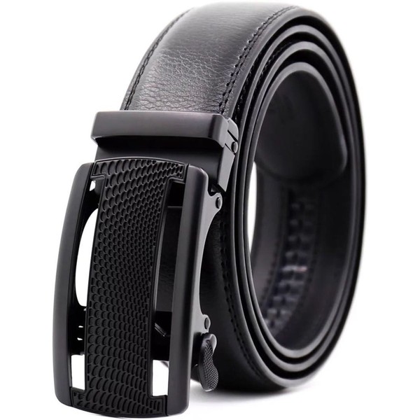 QHA New Mens Ratchet Automatic Leather Belts Buckle Casual Fashion