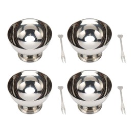 Reusable Stainless Steel Dessert Cups Set for Ice Cream Sundae, Fruit, Snack, Party, 4 Bowls