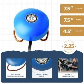 Farm Innovators Economical 1000 Watt Floating Tank De-Icer with Thermostatically Controlled for Metal Tanks, Patio, Lawn and Garden, 4 Pack, Blue