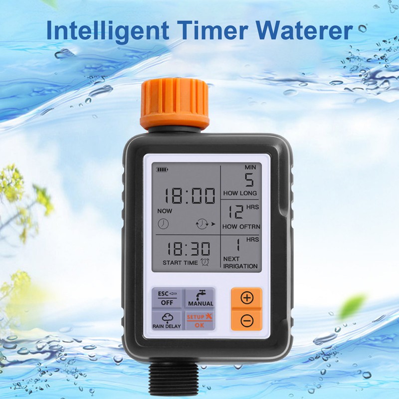 Water Timer Programmable Delay Manual Watering Automatic Irrigation Controller System