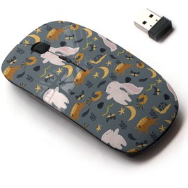 2.4G Wireless Mouse with Cute Pattern Design for All Laptops and Desktops with Nano Receiver - Bunny Bird