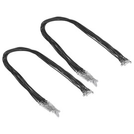 PATIKIL 24" Necklace Cord, 20 Pcs Waxed Bracelet String 2mm Thickness Necklace Ropes Bulk with Clasp for Pendants Bracelets Jewelry Making DIY Craft, Black