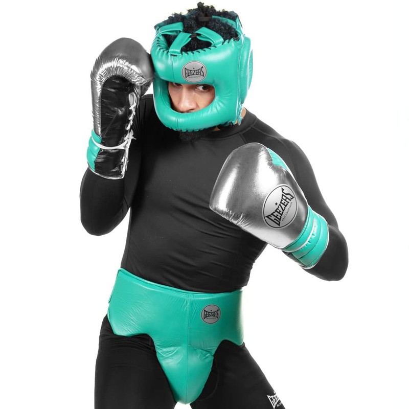 Geezers Elite Pro Bar Faced Headguard (Mint Green)