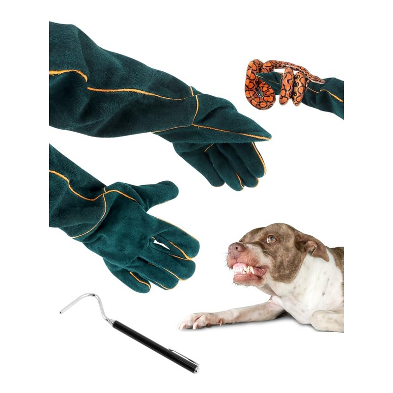 XuYelora 23.6inch Animal Handling Gloves Bite Proof with 40inch Collapsible