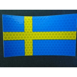 Sweden Reflective Blue and Yellow SolasX Patch 3.5"X2" W/VELCRO® Brand Fastener
