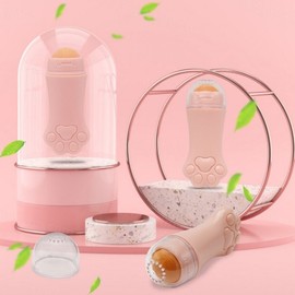 Oil-Free Volcanic Stone Face Roller for Oily Skin & Sebum Control Portable White 9ea