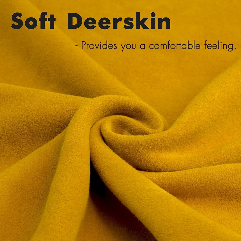 FEISHDEK Kids Work Gloves Age 2-14, Extra Soft Deerskin Suede,