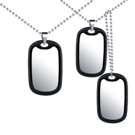 feilok Men's Women's Stainless Steel Necklace with Military Army Dog Tag Equipment Pendant Necklace for Men, Stainless steel, alloy