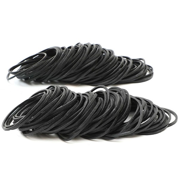 Pack of 1000 Elastic Small Rubber Bands Black 1.4 mm