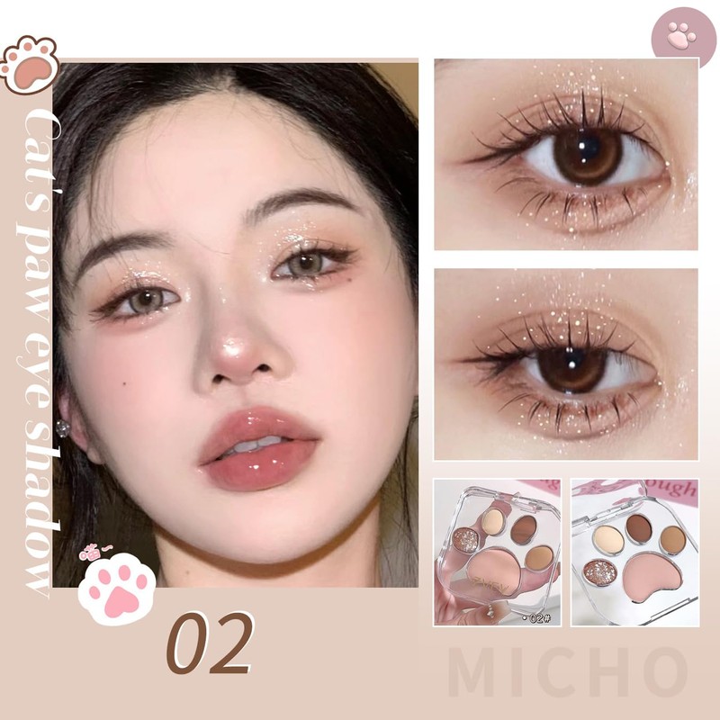 MICHO Eye Shadow Palette, Cat, 5 Colors, Eye Makeup, Eyeshadow,