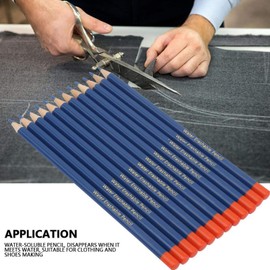 12pcs Pencil, Blue Colored Wooden Handle Water Erasable Pencil DIY Needlework Cross Stitch for Clothes Shoes Making