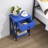 VECELO End Table X-Design Storage Shelf for Living Room Bedroom,