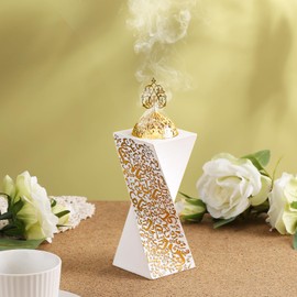 TERSCHELLING White Bakhoor Burner, Charcoal Incense Burner, Frankincense Resin Incense Burner, Incense Burner for Yoga, Spa Aromatherapy，Office & Home Decor Gifts