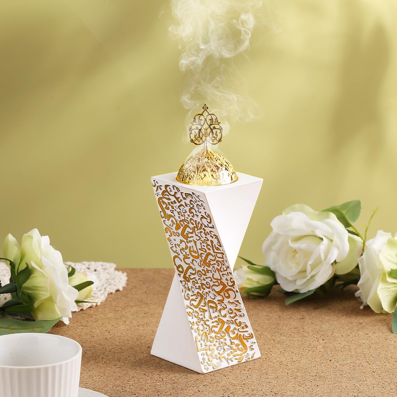 TERSCHELLING White Bakhoor Burner, Charcoal Incense Burner, Frankincense Resin Incense