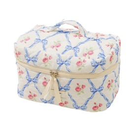 QUINTRA Carry Bag Printed Cotton Makeup Bag Large Travel Makeup Bag Flower Makeup Bag Women Girls Bag Household Organisation, H, standard size