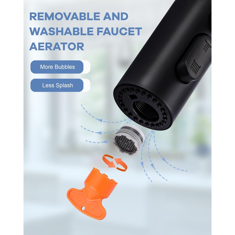 [New Upgrade] iVIGA Pull Down Faucet Sprayer Head Replacement, Stainless