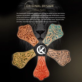 KONLLEN Leather Chalk Holder Engraved Magnetic Vegetable Tanned Leather Snooker Cue Quiet Billiard Accessories