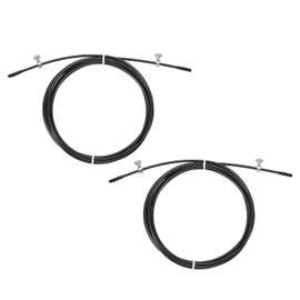 PATIKIL 10 ft Quick Jump Rope Replacement Cable 2 Pack 2.5 mm Professional Skipping Rope Steel Wire Replacement for High Speed Jump Ropes Black
