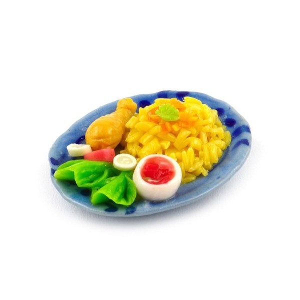 MyTinyWorld Dolls House Miniature Chicken Rice and Drumstick on a
