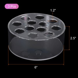 sourcing map 3 Pcs Acrylic Flower Vase, 6 Inch Round Floral Centerpiece for Dining Table, Round Flower Vase for Centerpieces Weddings Party Home Decor