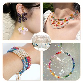 Beadthoven 1131pcs 4mm Bicone Crystal Glass Beads Colorful Frosted Glass Beads Bulk Faceted Glass Loose Spacers StrandsCrystal Beads for Necklace Bracelet Earrings Jewelry Making DIY Crafts