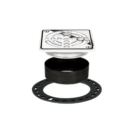 Schluter Kerdi-Drain Classic Shower Grate Kit with Integrated Slope Bonding Flange - Ideal for Tile Showers - 4" Grate Size, Square, Chrome Grate Finish - KD4GRKEP