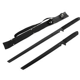Munetoshi 2pc. Black/Gold/Silver/Rainbow Machete Set Shinobi with Nylon Sheath and Strap
