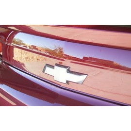 Rear Bowtie Emblem Overlay Decal - Fits 2010-2013 Camaro LS, LT, RS, SS - (Color: Flat Black)
