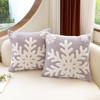 NIDITW Set of 2 Ultra Soft Grey Snowflake Throw Pillow