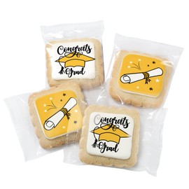 Graduation Cookies Gift Basket Box 2025 | Individually Wrapped | 4 Pack | Congratulations Congrats Grad for Women Men Kids | Food Gift | Nut Free | Kosher Dairy