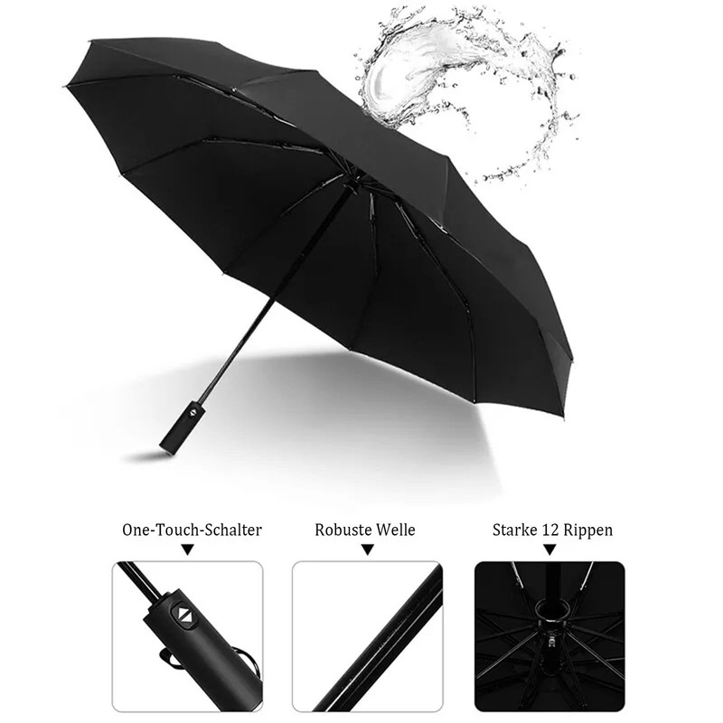 ACESOME 12 Ribs Automatic Umbrella Windproof Strong,Reinforced Windproof Umbrella, Portable