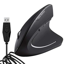 Wired Vertical Mouse,USB Wired Vertical Ergonomic Optical Mouse with 800/1000/1600 DPI Compatible with Right Handed Laptop Computer