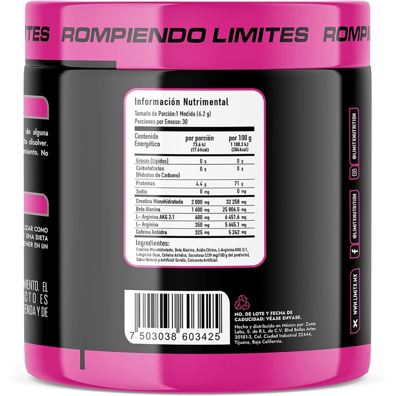 Creatina Monohidratada en polvo pre entreno para mujer pre workout