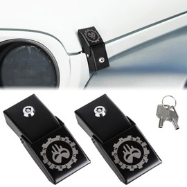 BANHAO Hood Latches Locking Hood Catch Kit Compatible with Jeep Wrangler JK 2007-2018 / Wrangler JL JLU 2018-2025 / Gladiator JT 2020-2025