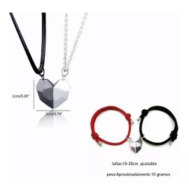 CONEJO MODA Corazón Magnético Amor Ajustable Pulseras Pareja Imán Collar