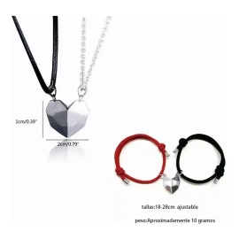 CONEJO MODA Corazón Magnético Amor Ajustable Pulseras Pareja Imán Collar