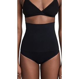 Yummie Women's Seamless Solutions High Waist Shaping Thong, Black, Medium-Large