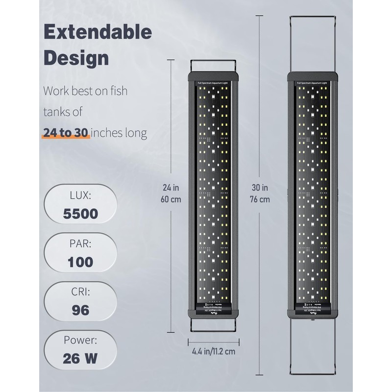Pawfly 26 W Aquarium LED Light for 24" to 30"