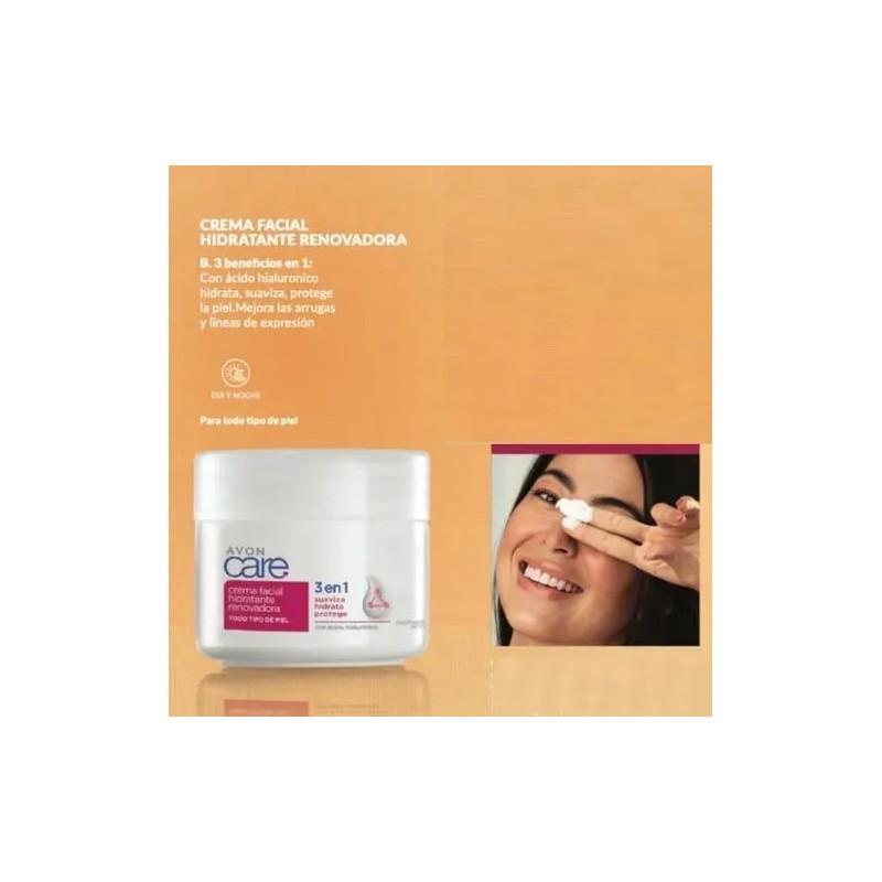 Crema Facial Antiarrugas Avon Acido Hialurónico 3 En 1 Pack