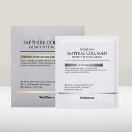 [WellDerma] Premium Sapphire Collagen Impact Fitting Mask (25g x 4 packs) / [웰더마] 프리미엄 사파이어 콜라겐 임팩트 피팅 마스크(25g x 4팩)