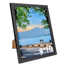 1 Pack 8x10 Picture Frame,Gallery 8x10 Frame Display Picture 20x25cm,Engineered Wood 8 x 10 Photo Frame with HD Plexiglass,Photo Collage Frame for Wall Hanging and Tabletop Display,Black