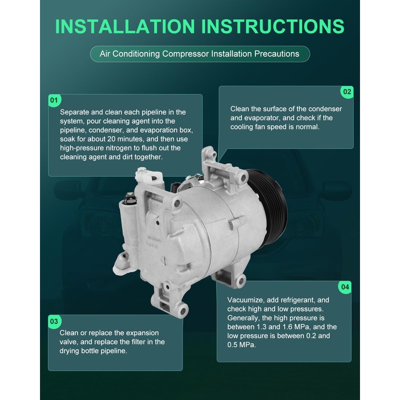 29272C AC Compressor Fit for 2016-2021 for Honda Civic 2.0L