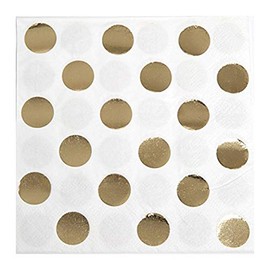 Punktmuster-Papierservietten - 13 cm - Goldfolie - Packung mit 16 Stück
