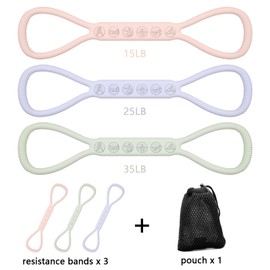 2025 Upgraded Figure 8 Resistance Band for Physical Therapy, Shoulder Back Arm Exercise Bands, 3 Resistance Levels for 15 25 35 Lb for Adult Elderly Kids