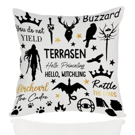 jepuyaya Hello Witchling Terrasen Pillow Cover, Fantasy Novel Gift Pillowcase, Rattle The Stars, Buzzard, You Do Not Yield 18 x 18Inch6JP925