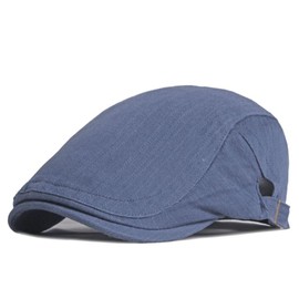FREESE Men's Hunting Hat, Newsboy Cap, UV Protection, Classic, Solid Cotton, All Seasons, navy, Free size