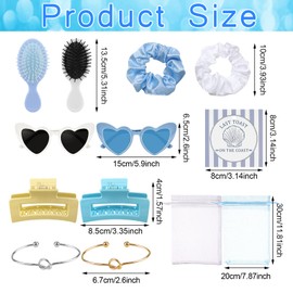 HCEWSBFD 56Pcs Last Toast On the Coast Bachelorette Party Favors Bridesmaid Proposal Gifts with Satin Scrunchies Hair Claw Clips Hair Brush Bracelet Heart Sunglasses Cards Organza Bags Weddding Gift
