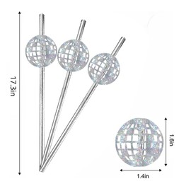 25PCS Paper Straws Baby Shower Straws Disposable Drinking Paper Straws for paper disco straws Birthday Party Supplies, Party Decorations for Dance Holiday Wedding Birthday Supplies(Disco Ball)