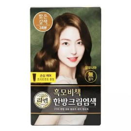 Lien 리엔 흑모비책 한방 크림 염색 120g 밝은갈색 1개 [리엔 흑모비책 염색크림 흑색 120g x 1개] Rien Black Hair Coloring Herbal Cream 120g Light Brown 1 Piece [Rien Black Hair Coloring Cream Black 120g x 1 Piece]