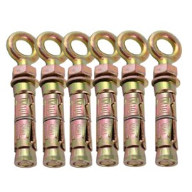 Expansion Eye Bolts (Shield Eye Bolts) Super Heavy Duty Anchor Bolts For Securing Concrete/Masonry (Multiple Sizes) *FIXINGS DIRECT* (M10 X 115MM (6PCS))